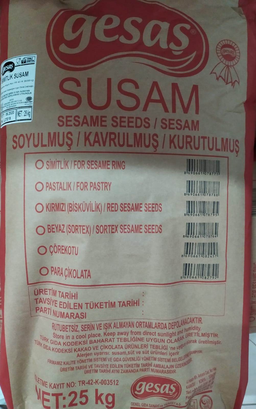 SUSAM SİMİTLİK GESAŞ 25kg
